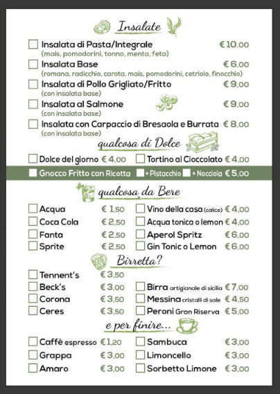 Menu ristorante 1